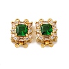 Rack Plating Square Brass Micro Pave Cubic Zirconia Box Clasps KK-F876-13G-1-1