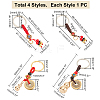 4Pcs 4 Style Iron Copper Cash Keychains KEYC-PH0001-72-4