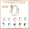 10Pcs Natural & Synthetic Gemstone Finger Rings RJEW-HY00005-2