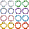 SUNNYCLUE 16Pcs 8 Colors Zinc Alloy Spring Gate Rings FIND-SC0007-32-1