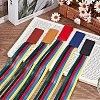 5Pcs 5 Colors Colorful Ribbon PU Leather Bookmarks AJEW-CP0003-86B-4
