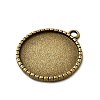 Tibetan Style Pendant Cabochon Settings TIBEP-K020-06AB-NF-2