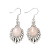 Natural Rose Quartz Teardrop Dangle Earrings EJEW-K246-01P-02-2