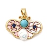 Brass Micro Pave Cubic Zirconia Pendants KK-H089-18G-1