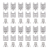 DICOSMETIC 100 Sets 2-Strands 4-Holes 304 Stainless Steel Box Clasps STAS-DC0012-94-1