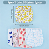 HOBBIESAY 5pcs 5 style Flower/Peach Pattern Cloth Women's Mini Cosmetics Storage Bags ABAG-HY0001-11-2