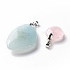 Natural Aquamarine & Rose Quartz Pendants G-H259-07P-01-3