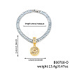 Fashionable Brass Micro Pave Clear Cubic Zirconia Charm Bracelets LS-AF9298-15-2