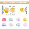 80Pcs 8 Colors Transparent Spray Painted Glass Beads GLAA-BT0001-02-3