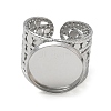 304 Stainless Steel Cuff Ring Components SA-CBA37BC-15E-P-2