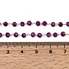 304 Stainless Steel with Glass Faceted Rondelle Bead Handmade Link Chain Birth Stone Necklaces for Women NJEW-G195-01G-03-5