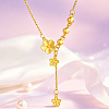 Brass Flower Tassel Pendant Necklaces for Women WG8DA3A-01-1