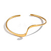 Minimalist Wave Shape 304 Stainless Steel Open Cuff Bracelets for Women LS-XJ3196-5