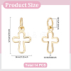 14Pcs Brass Tiny Cross Charms KK-LP0001-51-2