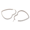 304 Stainless Steel Heart Hoop Earrings EJEW-S242-01P-H-1