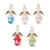 5Pcs 5 Colors Glass Pendants PALLOY-JF03347-1