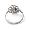 Non-Tarnish 201 Stainless Steel Flower Finger Ring RJEW-J051-30P-3