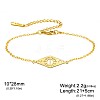 304 Stainless Steel Rhombus with Star and Sun Link Anklets for Unisex WG9D81D-02-2