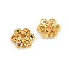 Brass Micro Pave Cubic Zirconia Bead Caps CU-CBA6A75-33G-2