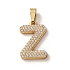 304 Stainless Steel Micro Pave Clear Cubic Zirconia Pendants CU-CBA703A-05G-Z-1