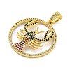 Real 18K Gold Plated Brass Micro Pave Cubic Zirconia Pendants KK-R159-37G-2