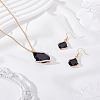 Teardrop Alloy Glass Jewerly Sets. Including Pendant Necklace and Dangle Earring SJEW-LP0001-30C-3