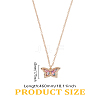 1Pc Zinc Alloy & Glass Butterfly with Colorful Star Sequins Inside Pendant Necklaces for Girls NJEW-LP0003-26-2