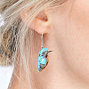 Bird Alloy & Synthetic Turquoise Leverback Earrings FS-WGA2685-01-2