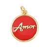 Brass Enamel Pendants KK-L251-02G-B-2