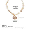 Ocean 304 Stainless Steel Pendant Natural Shell Nuggets Beaded Necklaces for Women WG8D776-05-1