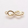 Brass Cubic Zirconia Links KK-P134-57G-2