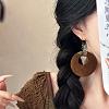 Alloy & Wood Dangle Earrings for Women WG2EB7C-01-2