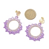 Glass Seed Bead Woven Stud Earrings EJEW-MZ00597-02-4