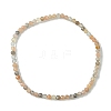 Natural Multi-Moonstone Faceted Round Beaded Stretch Bracelets for Women BJEW-JB10842-02-1