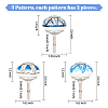 6Pcs 3 Styles Printing Porcelain Drawer Knobs FIND-GA0001-29B-2
