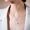 Natural Hetian White Jade Bunny with Lantern Tassel Pendant Necklace JN1081A-4