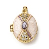 Brass Micro Pave Cubic Zirconia Locket Pendants X-KK-F912-02G-2