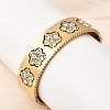 304 Stainless Steel Pave Clear Cubic Zirconia Hinged Bangles for Women BJEW-Z166-02G-1