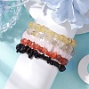 12 Constellation Natural Mixed Gemstone Chip Beaded Stretch Bracelets Sets for Women Men BJEW-JB10264-06-4