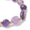 Natural Gemstone & Brass Beads Stretch Bracelets for Women BJEW-JB13414-6