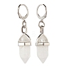 Bullet Natural Quartz Crystal Pendant Hoop Earrings for Girl Women EJEW-JE04636-05-3
