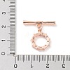 Rack Plating Brass Micro Pave Clear Cubic Zirconia Toggle Clasps KK-P247-13RG-3