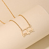 Fashionable Iron Hollow Out Book Pendant Necklaces for Women FS-WG9E5D2-01-2