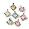 UV Plating Alloy Glass Pendants FIND-K032-19G-1