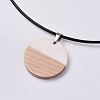 Resin & Wood Pendant Necklaces NJEW-JN02332-01-2