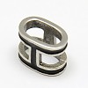 Leather Bracelet Findings Smooth Surface 316 Stainless Steel Enamel Slide Charms Beads STAS-O030-03-2