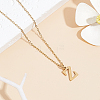 304 Stainless Steel Letter Pendant Necklaces NJEW-LP0001-53Z-G-3