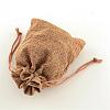 Polyester Imitation Burlap Packing Pouches Drawstring Bags ABAG-R004-14x10cm-03-3