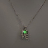 Alloy with Luminous Resin Bead Inside Pendant Necklaces for Women Men FS-WG4D5C2-06-1