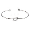 Non-Tarnish Knot Shape Cuff Bangle BJEW-N013-007-7